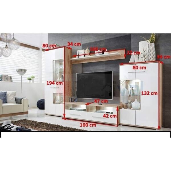 Shop Caverly Modern Entertainment Center Tv Stand Wall Unit