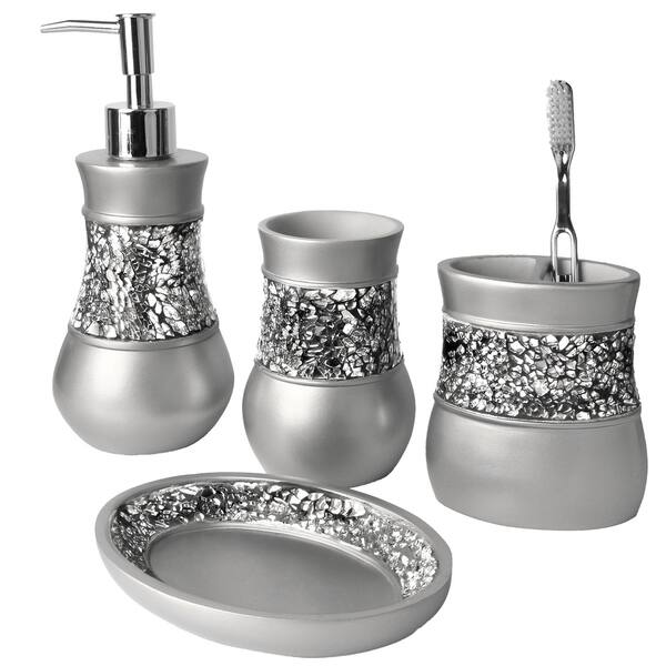 Brushed Nickle 6 Piece Bathroom Accessories Set Brown 6 Piece Bathroom Accessories Set