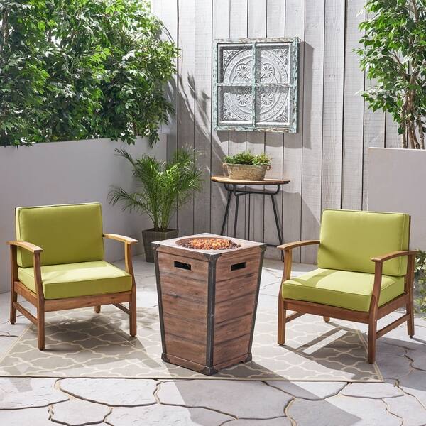 Shop Perla Outdoor 2 Piece Acacia Wood Club Chair Set With