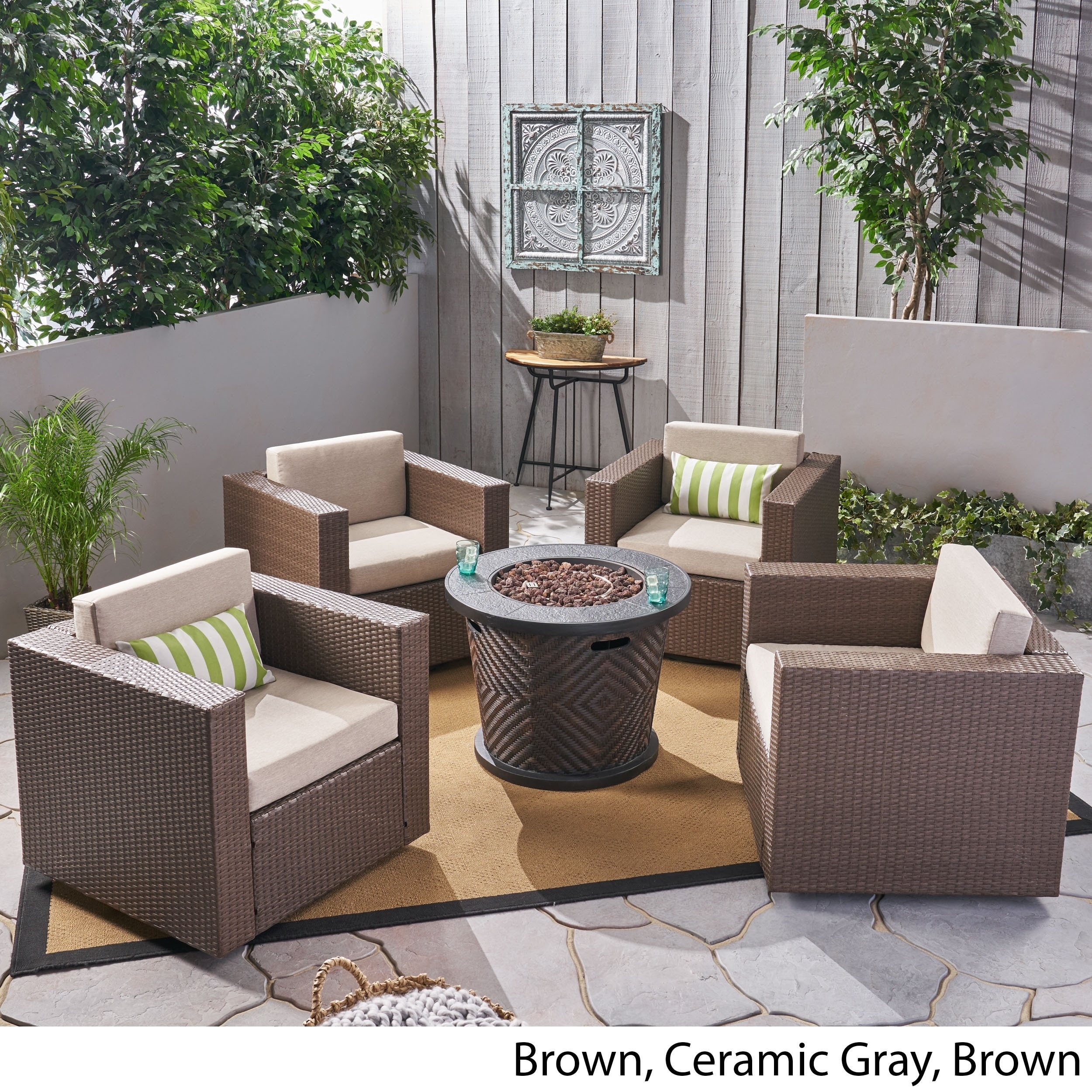 4 piece resin wicker swivel patio set