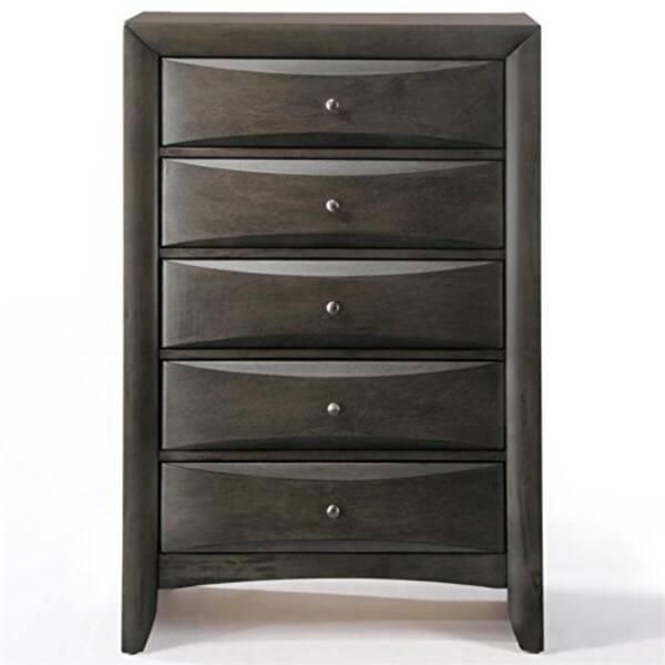 Shop Spacious Wooden Chest With Beveled Drawer Fronts Gray On