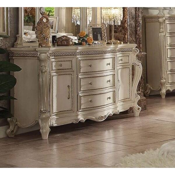 Shop Five Drawer And Two Door Dresser With Carved Cabriole Legs