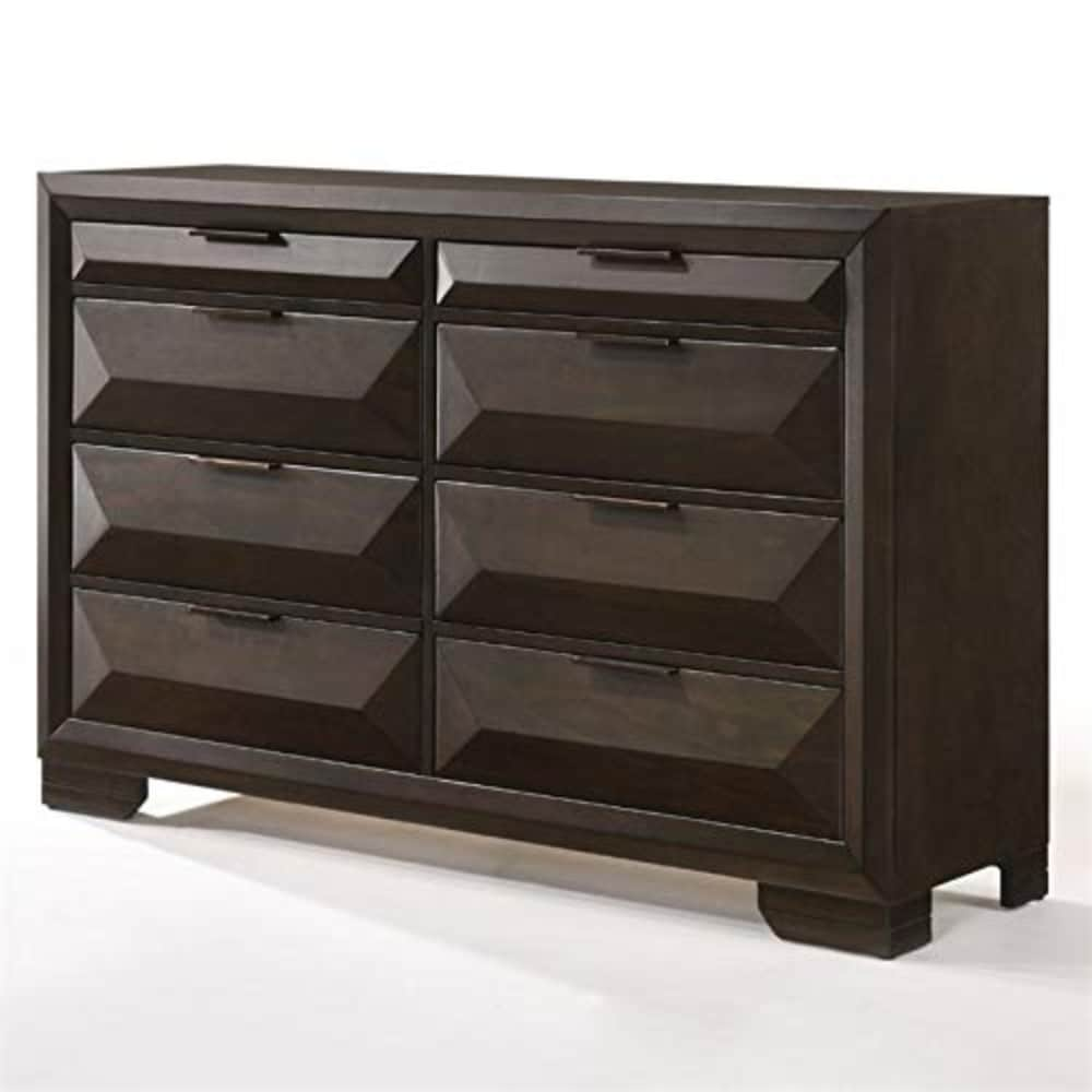 Shop Eight Drawers Wooden Dresser With Beveled Drawer Fronts