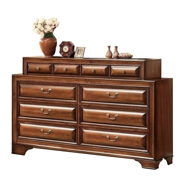 Shop Transitional Style Wooden Dresser With Ten Drawers Cherry