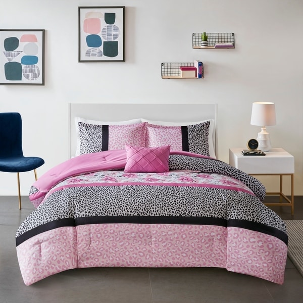 Mi Zone Riley Pink Printed Comforter Set - Overstock ...