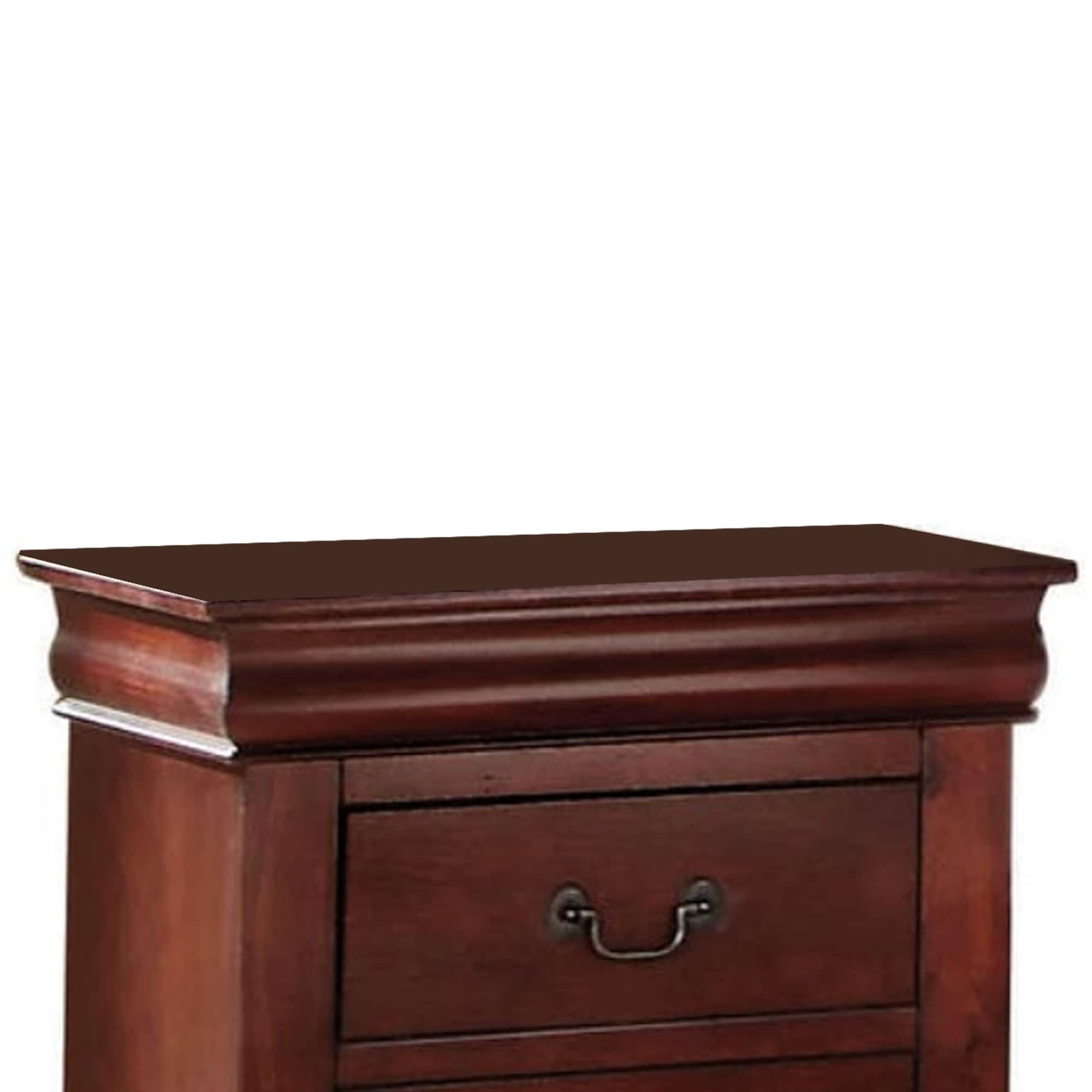 Shop Wooden Nightstand With Two Drawers Cherry Brown Overstock 25688052