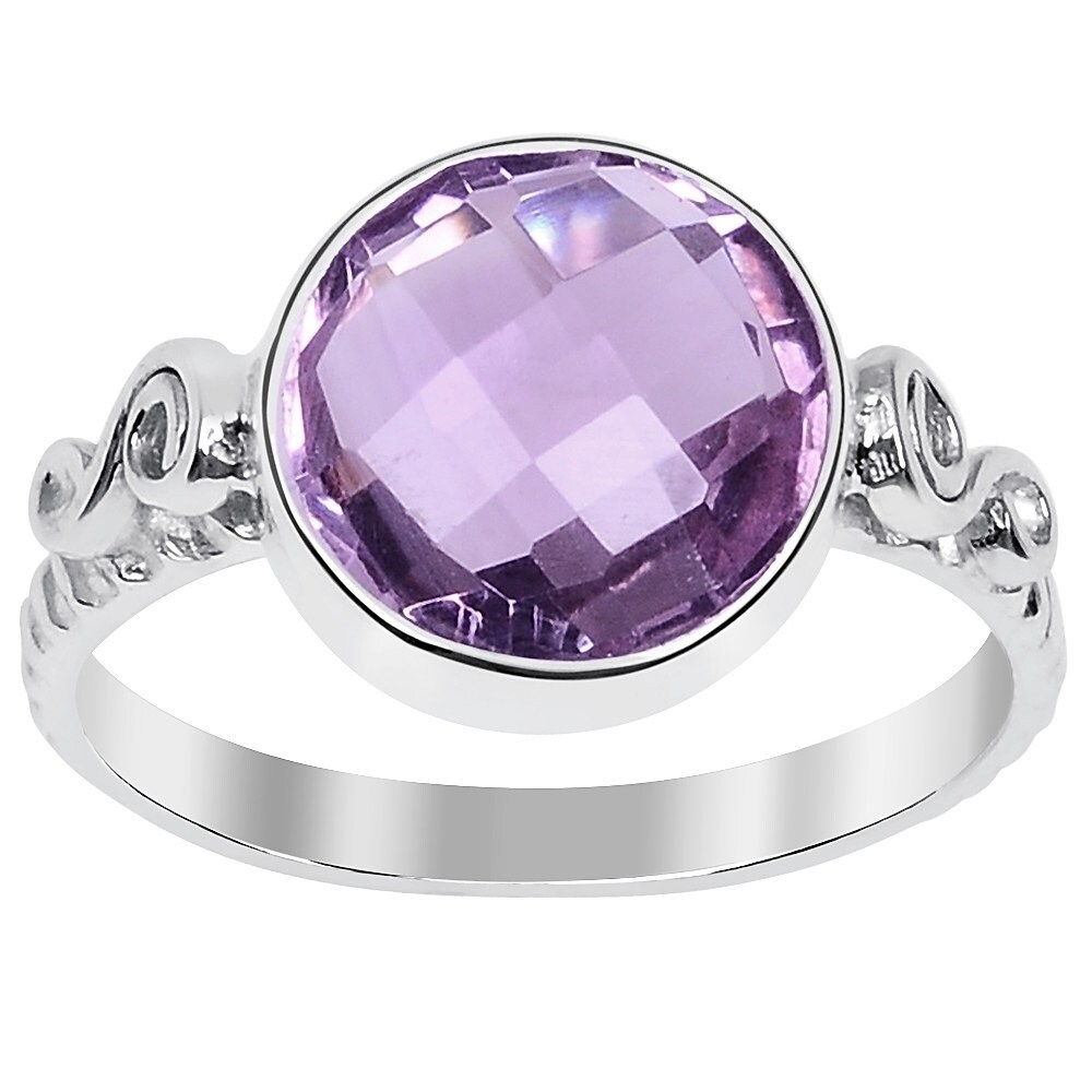 0.78 Ct Oval Amethyst Solid Gemstone 925 Sterling Silver Women Engagement Ring