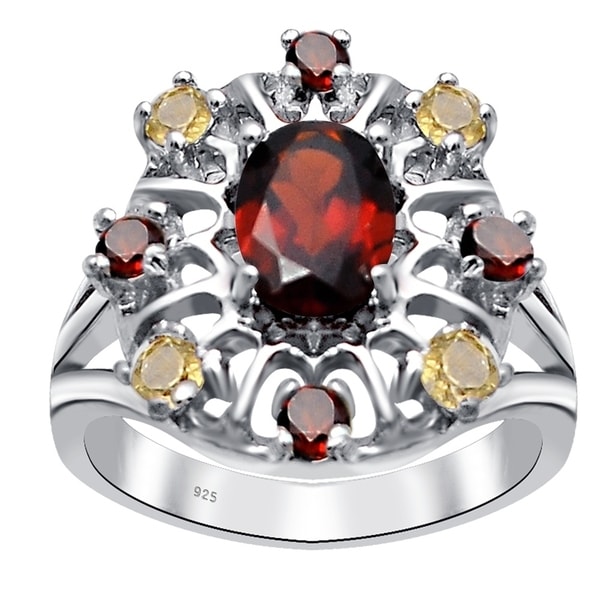 garnet citrine ring