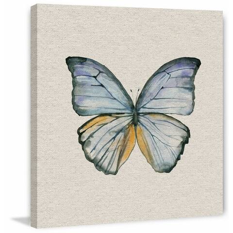 Marmont Hill - Handmade Blue Lace Wings II Print on Wrapped Canvas