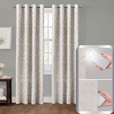 Certified 100 Percent Blackout Everly Embroidered Smart Curtain