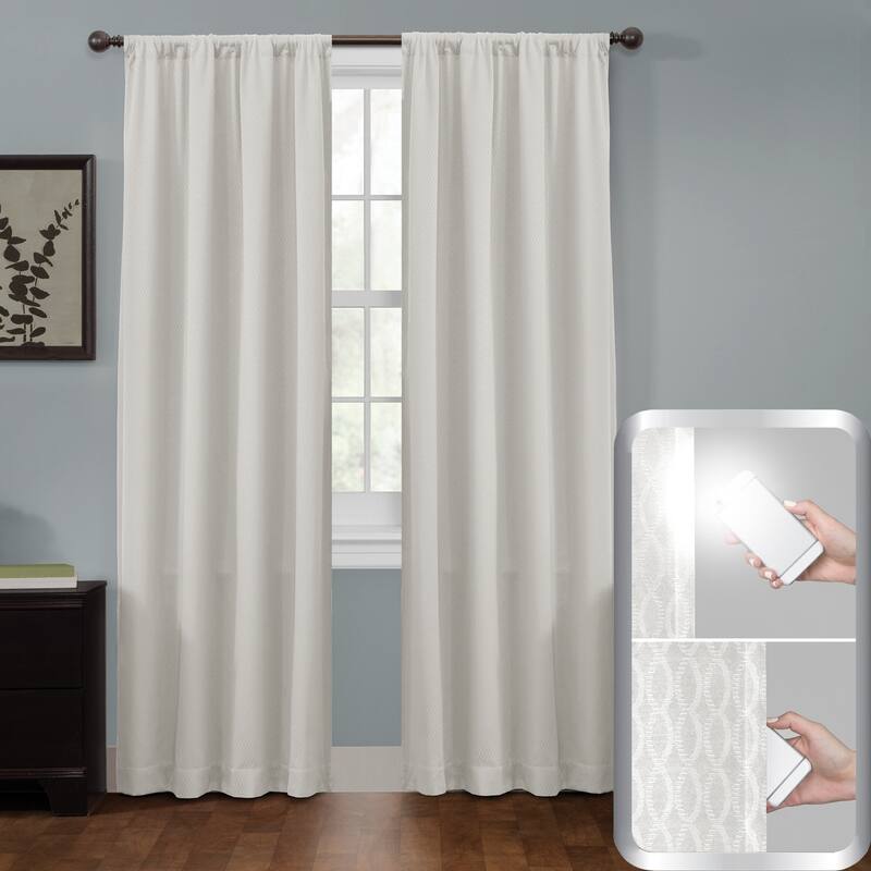 Maytex Smart Curtains Jamie 100 Percent Blackout Single Curtain Panel 50 x 84 - 50" w x 84" l - 50" w x 84" l - Linen