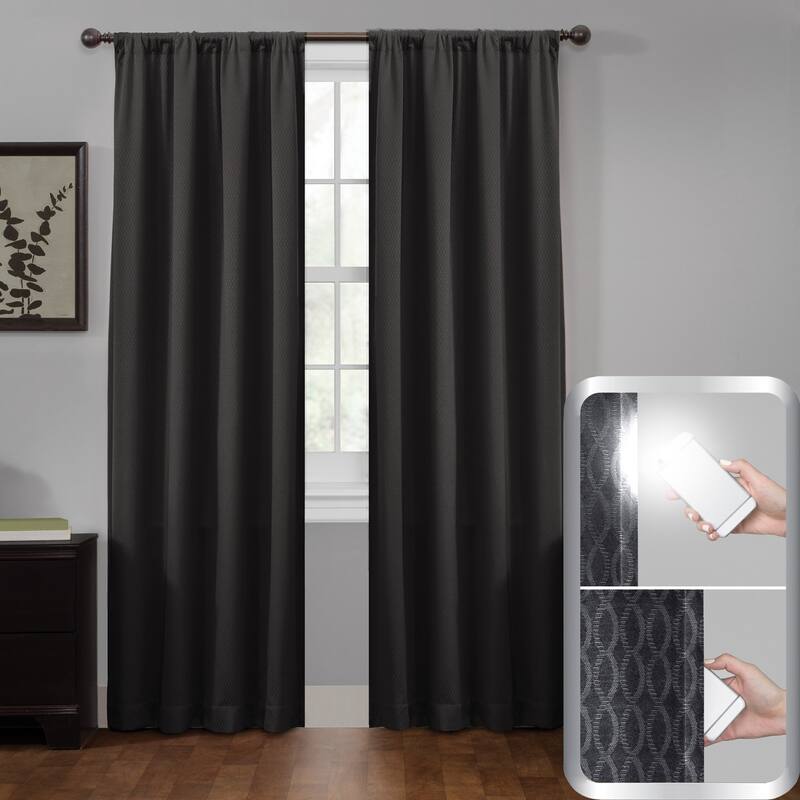 Maytex Smart Curtains Jamie 100 Percent Blackout Single Curtain Panel 50 x 84 - 50" w x 84" l - 50" w x 84" l