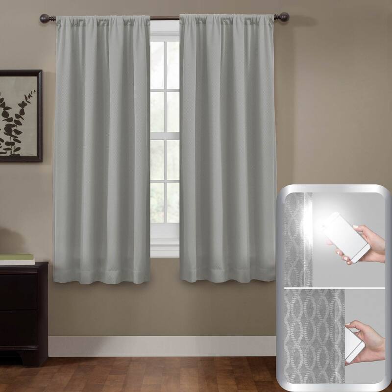 Maytex Smart Curtains Jamie 100 Percent Blackout Single Curtain Panel - 50" w x 63" l - 50" w x 63" l