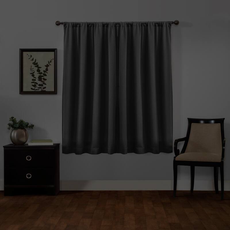 Maytex Smart Curtains Jamie 100 Percent Blackout Single Curtain Panel - 50" w x 63" l - 50" w x 63" l