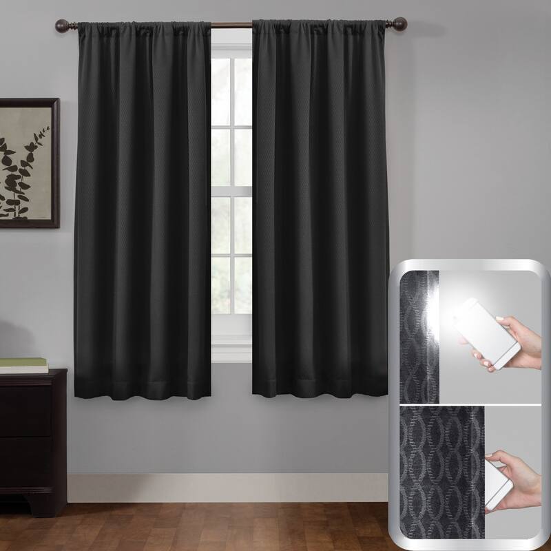 Maytex Smart Curtains Jamie 100 Percent Blackout Single Curtain Panel - 50" w x 63" l - 50" w x 63" l