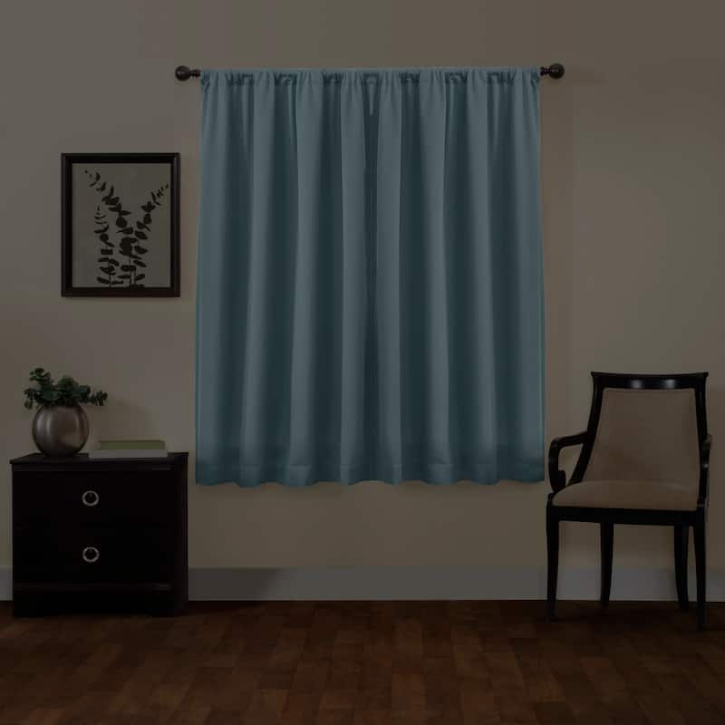 Maytex Smart Curtains Jamie 100 Percent Blackout Single Curtain Panel - 50" w x 63" l - 50" w x 63" l
