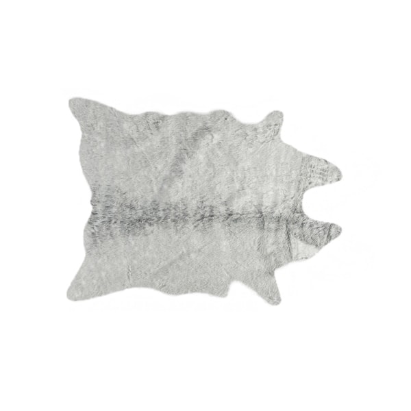 Shop Faux Cowhide Rug Throw 4 25x5 Grey 4 3 X 5 Overstock
