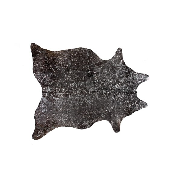 Scotland Cowhide Rug 6X7 - Chocolate & Silver - 6' x 7'
