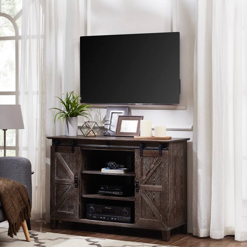 SEI Furniture Conway Barn Door Media TV Stand for TV's up to 50"