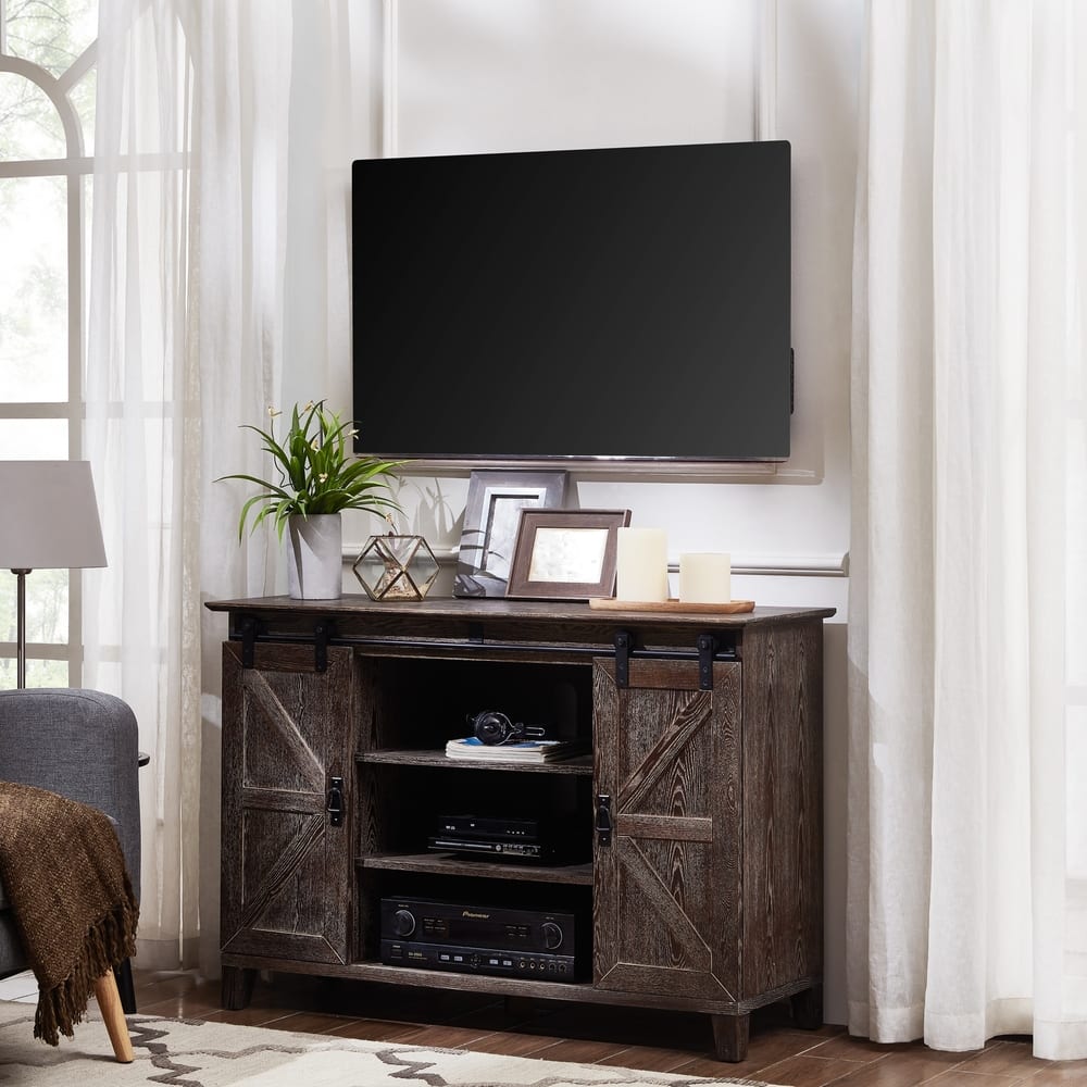 SEI Furniture Conway Barn Door Media TV Stand for TV's up to 50"
