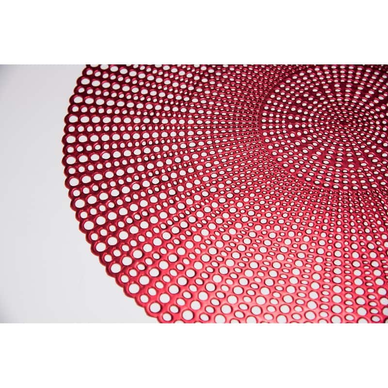 Brocade Placemat - 16-inches round - Red