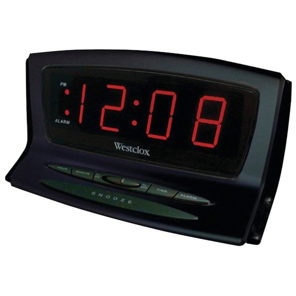 Westclox Digital LED Snooze Black Auto Set Alarm Clock 70012BK. Opens flyout.
