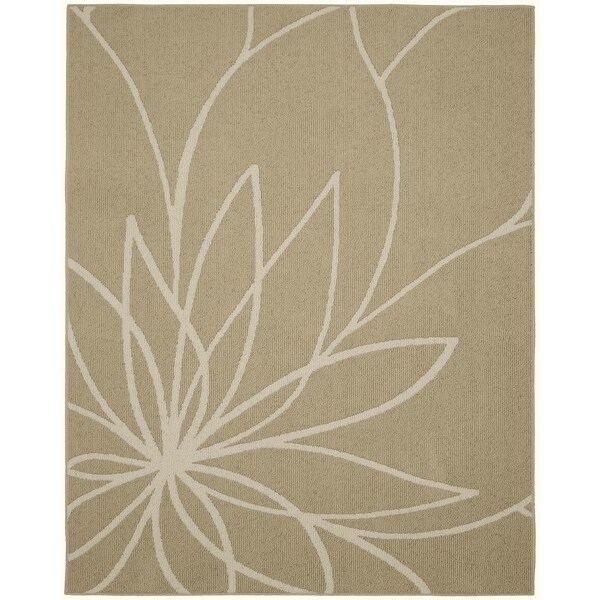 Grand Floral Tan/Ivory Large Living Room Area Rug