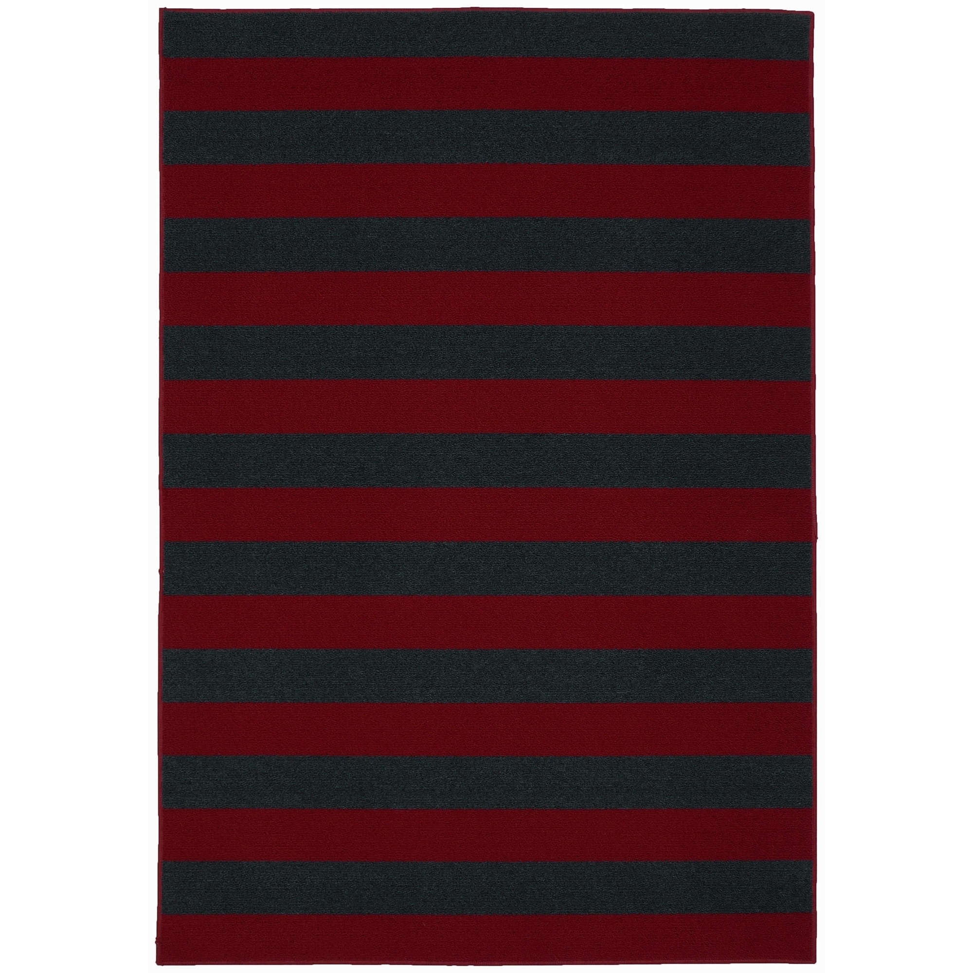 Shop Rugby Burgundy Navy Living Room Area Rug 5 X 7 5 Overstock 25692358 Black Silver 5 X 7 5