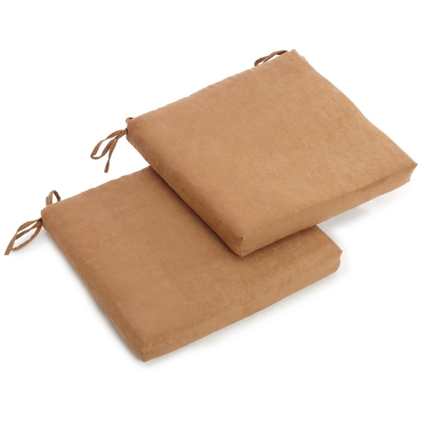 Blazing Needles 20-inch Microsuede Chair Cushion in Spice (Set of 2) (As Is Item)