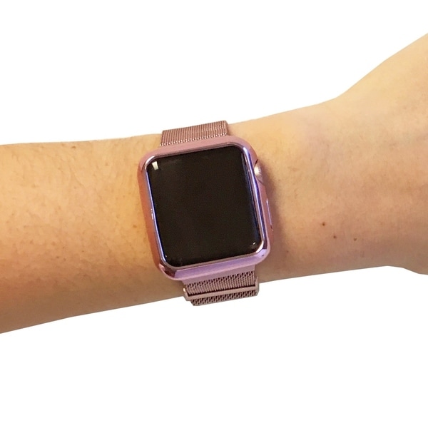 apple watch silver with rose gold band