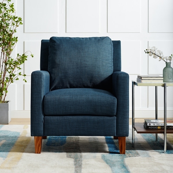 Upholstered Accent Club Chair in Navy Blue - (30 x 34 x 35h) (As Is