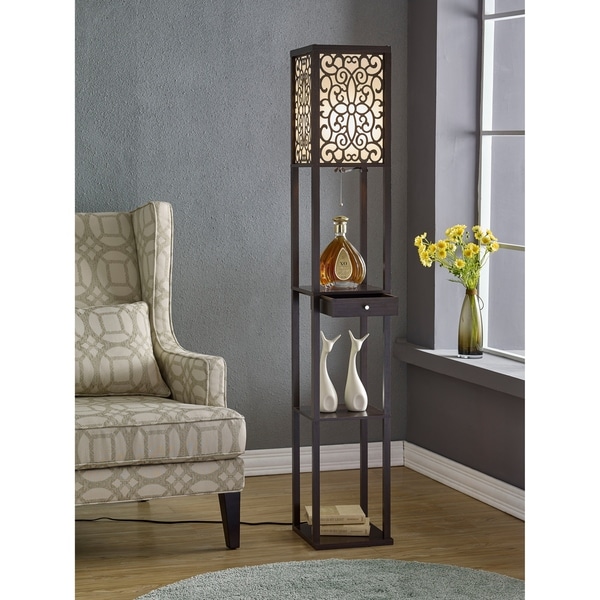 Shop Artiva USA Etagere 63" Shelf Floor lamp with Floral ...