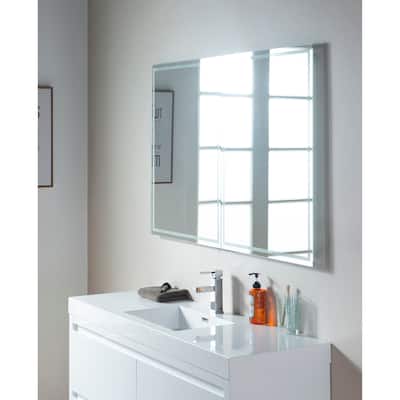 Vanity Art 60-Inch Single Sink Floor-Standing Wall Mounted Bathroom Vanity Set White Stone Top Glossy Finish