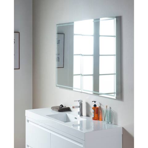 Vanity Art 60-Inch Single Sink Floor-Standing Wall Mounted Bathroom Vanity Set White Stone Top Glossy Finish