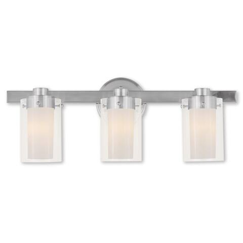 Livex Lighting Manhattan 3 Light Brushed Nickel Bath Vanity - Brushed nickel