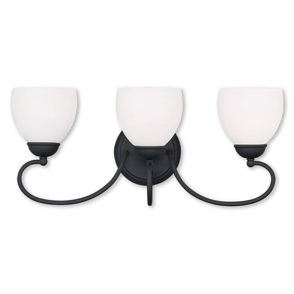 slide 1 of 1, Livex Lighting Brookside 3 Light Black Bath Vanity