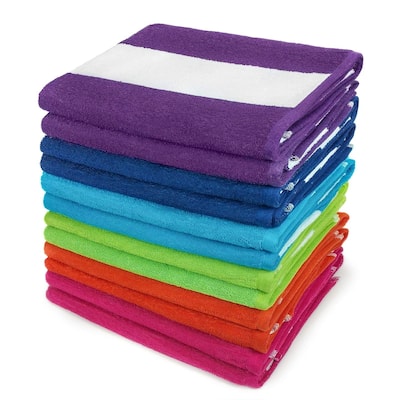 KAUFMAN - Cabana Terry Loop Beach & Pool Towel 12-Pack - 30in x 60in