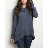 JED Women's Drapey Ribbed Knit Turtleneck Pull-Over Top