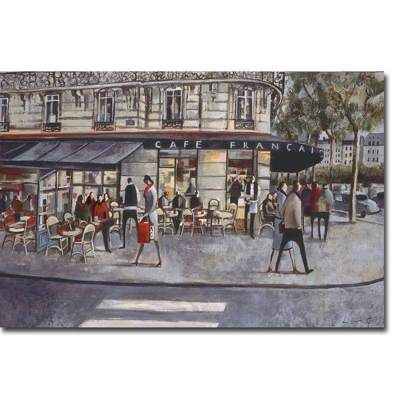 Shopping in Paris by Didier Lourenco Gallery Wrapped Canvas Giclee Art (24 in x 36 in, Ready to Hang)