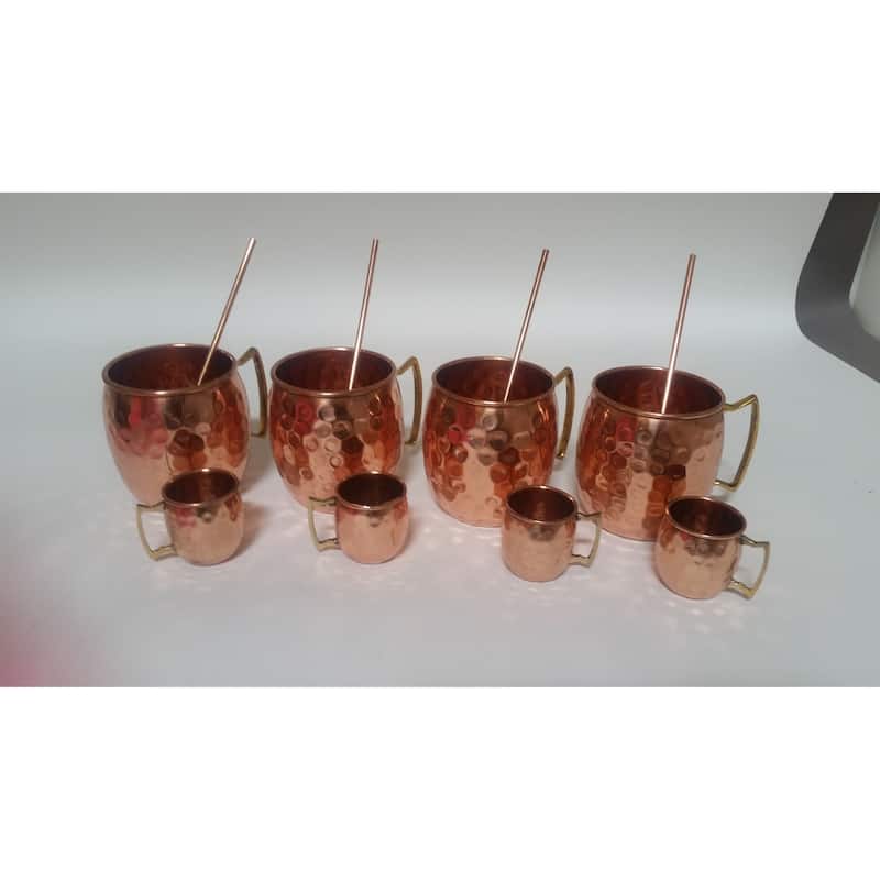 Moscow Mule Mug / Shot Glass / Straw Complete Set 100 Percent Copper