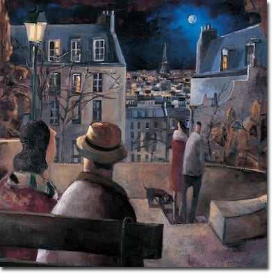 Paris la Nuit (Paris by Night) by Didier Lourenco Gallery Wrapped Canvas Giclee Art (30 in x 30 in, Ready to Hang)