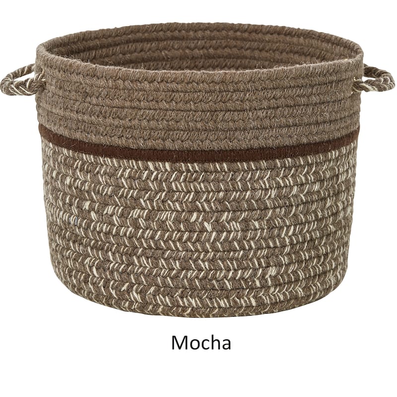 Seaport Wool Blend Storage Basket - mocha - 14 x 14 x 10 inches