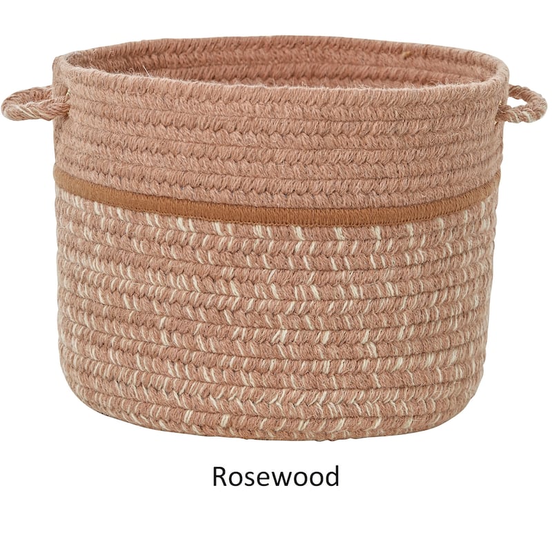 Seaport Wool Blend Storage Basket - Rosewood - 14 x 14 x 10 inches