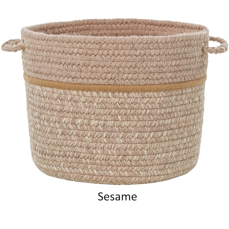 Seaport Wool Blend Storage Basket - Sesame - 18 x 18 x 12 inches