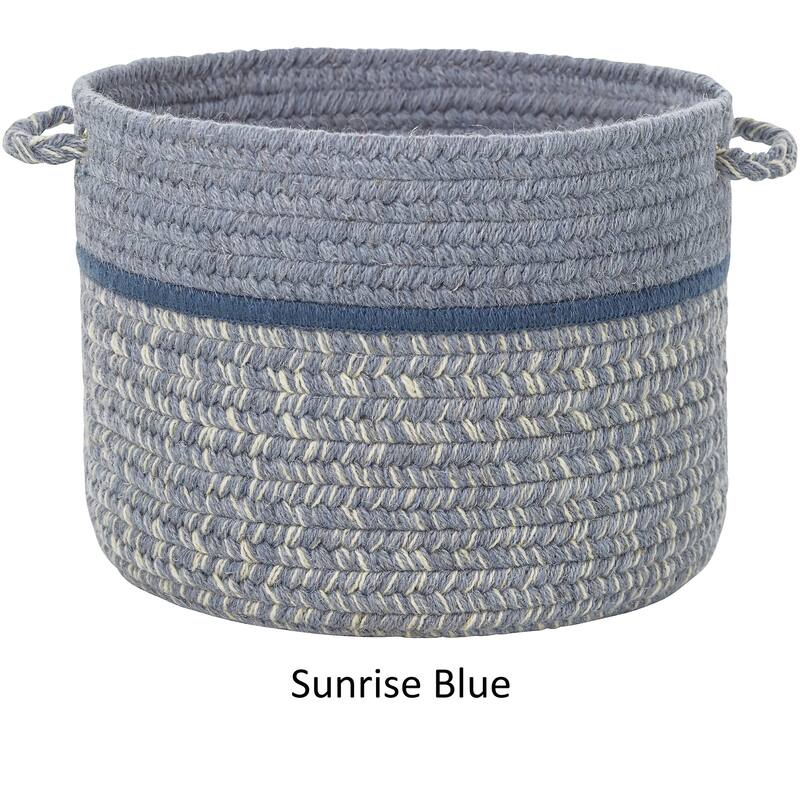 Seaport Wool Blend Storage Basket - sunrise blue - 14 x 14 x 10 inches