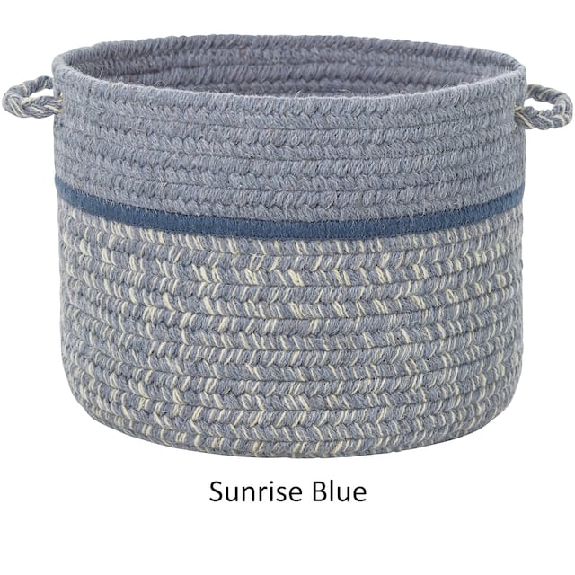 Seaport Wool Blend Storage Basket - sunrise blue - 14 x 14 x 10 inches