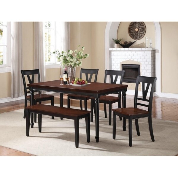 Leblanc Cherry Wood Dining Bench Free Shipping Today Leblanc Cherry Wood Dining Bench