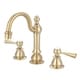preview thumbnail 3 of 2, Satin Brass High Arc Lavatory Faucet with Torch Lever Handles