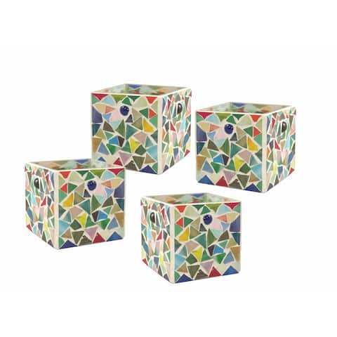 Springdale 3.25"H Boteri 4-Piece Mosaic Candle Holder Set (Candles Not Included)