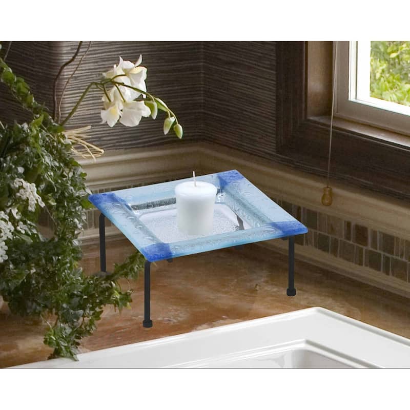 Springdale 3.25"H Blue Fused Glass 4-Piece Candle Holder Set (Candles Not Included)